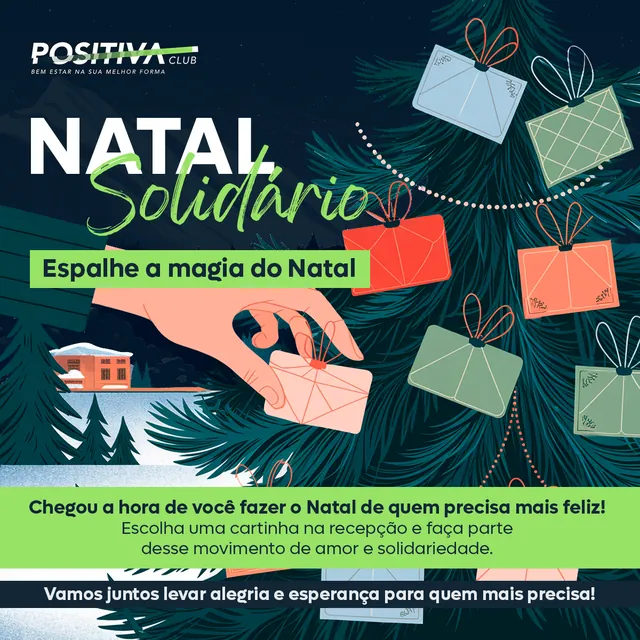 Arte para redes sociais da Positiva Club: Natal Solidário