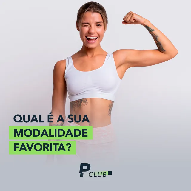 Arte para redes sociais da Positiva Club: Qual é a sua modalidade favorita?