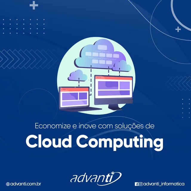 Arte para redes sociais da Advanti Informática: Cloud computing