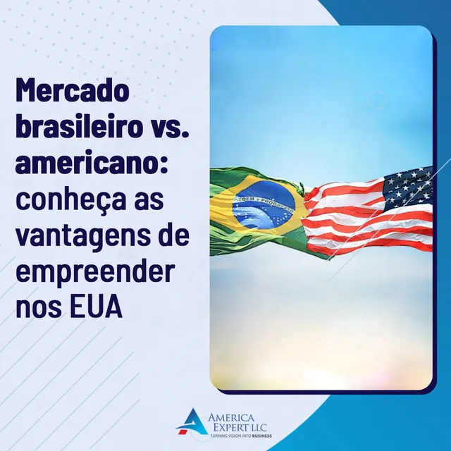 Arte para redes sociais da America Expert: Mercado brasileiro vs. americano