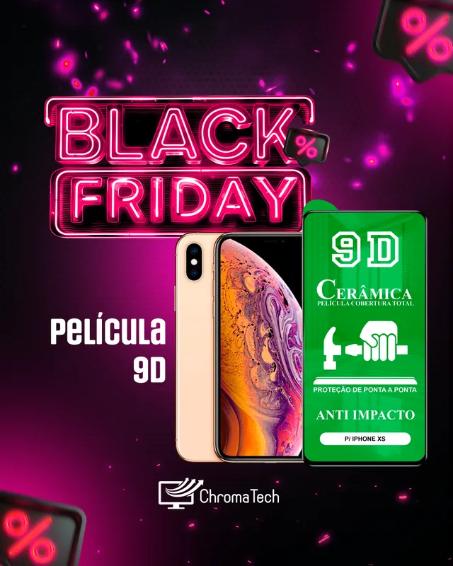 Arte para redes sociais da ChromaTech: Black Friday: película 9D