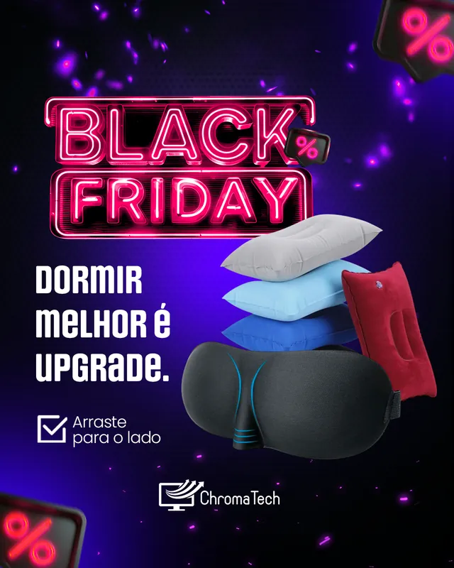 Arte para redes sociais da ChromaTech: Dormir melhor é upgrade