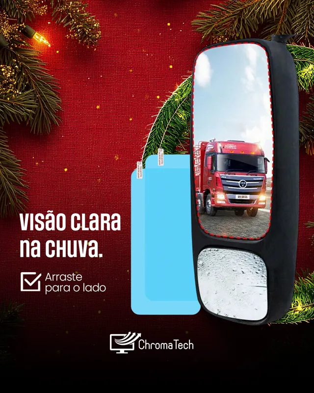 Arte para redes sociais da ChromaTech: Visão clara na chuva