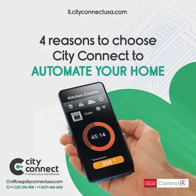Arte para redes sociais da City Connect: 4 motivos para automatizar sua casa