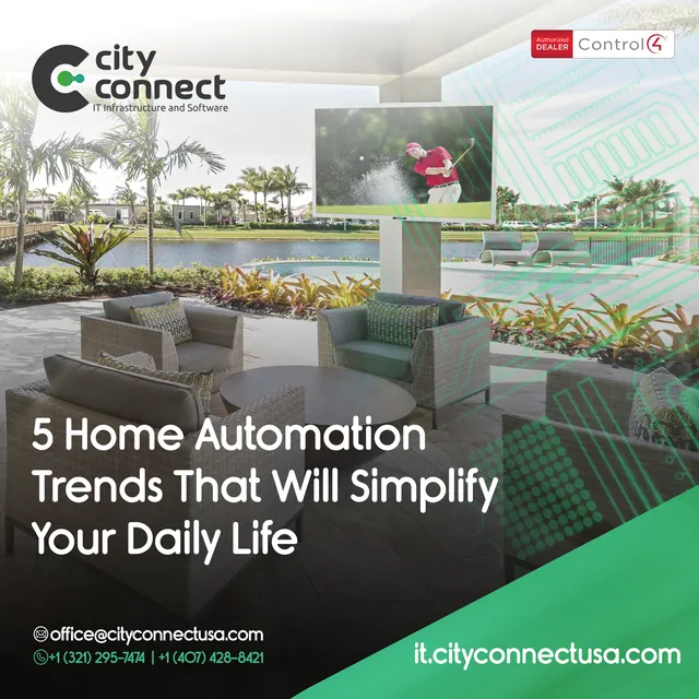 Arte para redes sociais da City Connect: 5 tendências de automação residencial