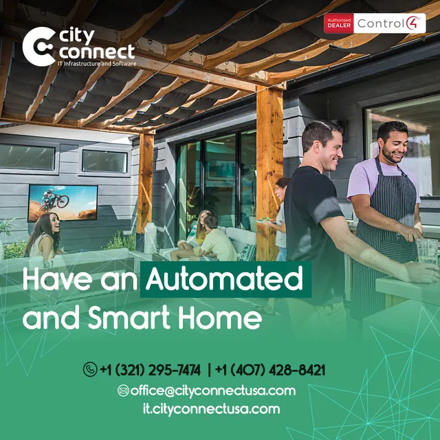 Arte para redes sociais da City Connect: Tenha uma casa automatizada e inteligente
