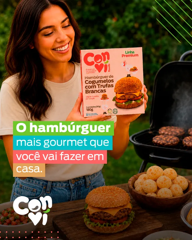 Arte da ConviFoods: O hambúrguer mais gourmet para fazer em casa