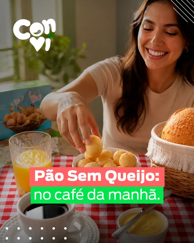 Arte da ConviFoods: Pão sem queijo no café da manhã
