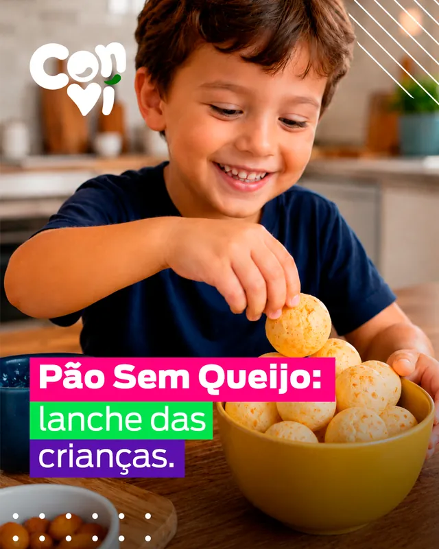 Arte da ConviFoods: Pão sem queijo no lanche das crianças