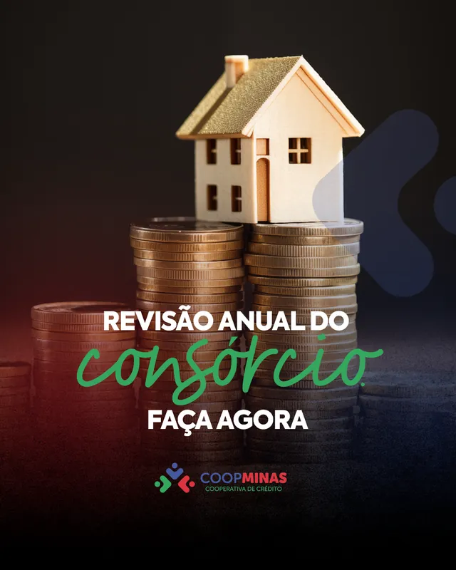Arte para redes sociais da Coopminas: Revisão anual do consórcio