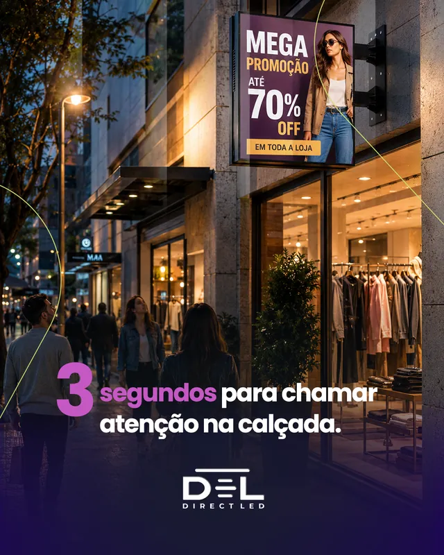 Arte para redes sociais da DirectLed: 3 segundos para chamar atenção na calçada