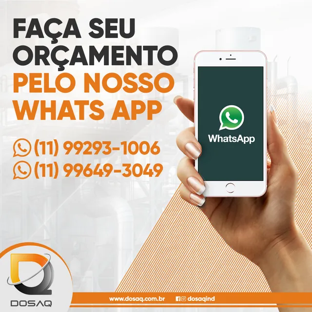 Arte para redes sociais da Dosaq: Faça seu orçamento pelo WhatsApp