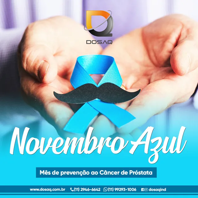 Arte para redes sociais da Dosaq: Novembro Azul