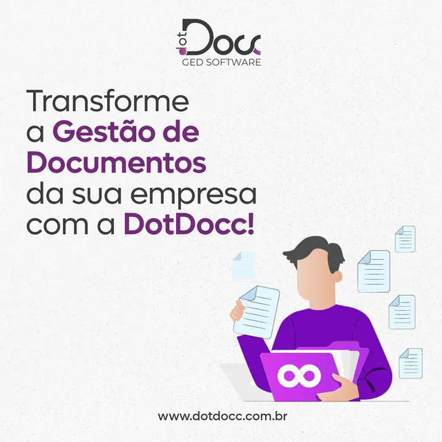 Arte para redes sociais da DotDocc: Transforme a gestão de documentos da sua empresa