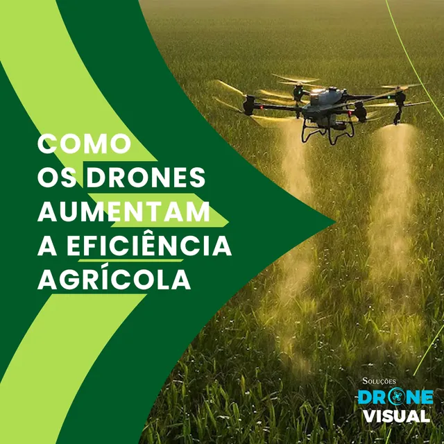 Arte para redes sociais da Drone Visual: Como os drones aumentam a eficiência agrícola