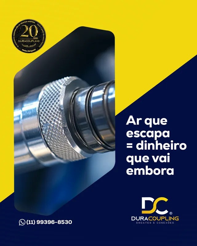 Arte para redes sociais da Duracoupling: Ar que escapa é dinheiro que vai embora