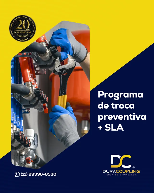 Arte para redes sociais da Duracoupling: Programa de troca preventiva