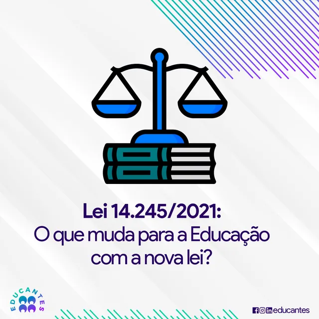 Arte para redes sociais da Educantes: Lei 14.245/2021: o que muda para a educação