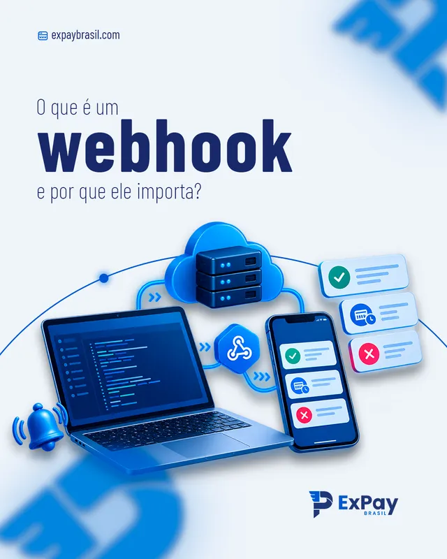 Arte da ExPay Brasil: O que é um webhook