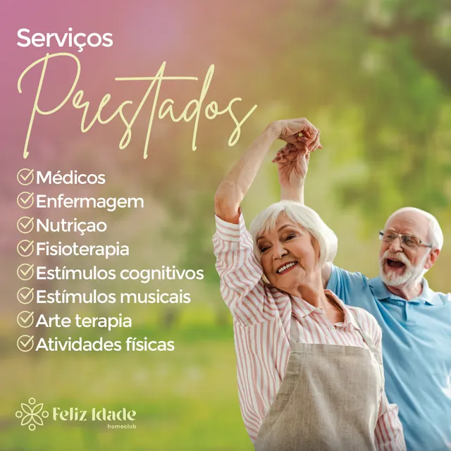 Arte para redes sociais da Feliz Idade: Serviços prestados