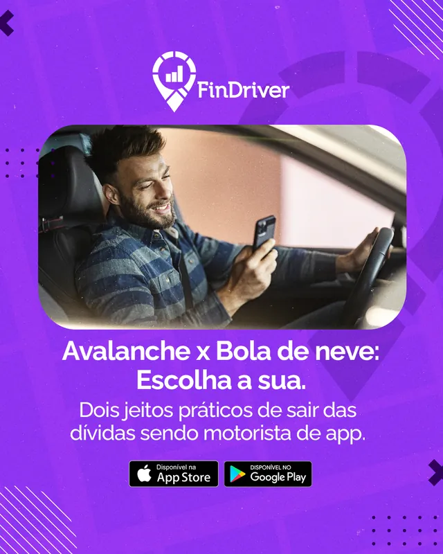 Arte para redes sociais da FinDriver: Avalanche x bola de neve: escolha a sua