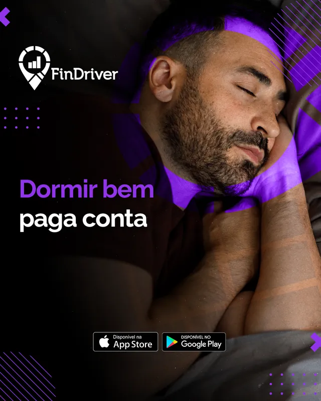Arte para redes sociais da FinDriver: Dormir bem paga conta