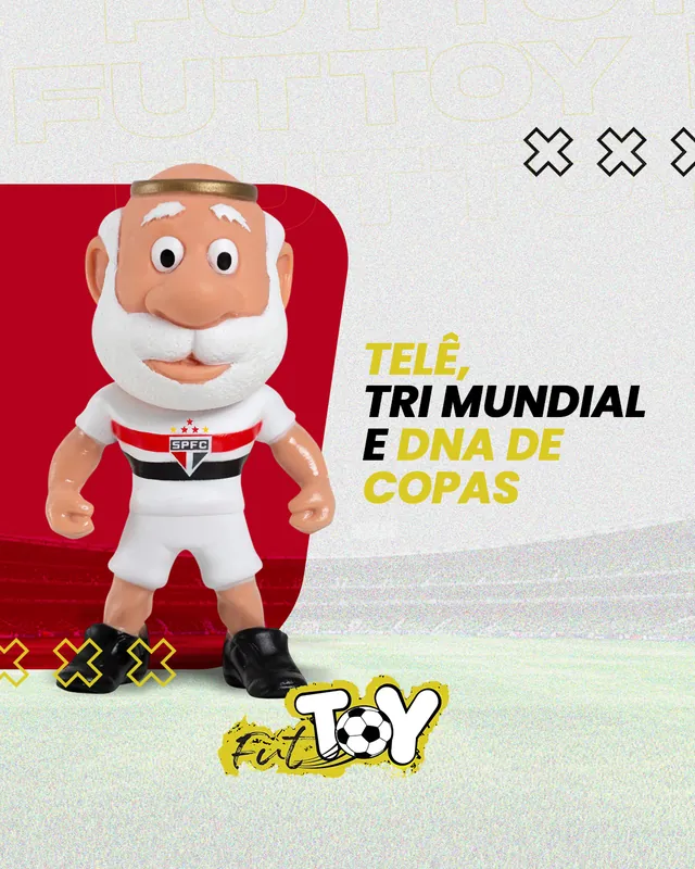 Arte para redes sociais da FutToy: Telê, tri mundial e DNA de copas