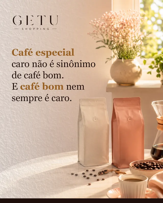 Arte da Getu Shopping: Café especial caro não é sinônimo de café bom