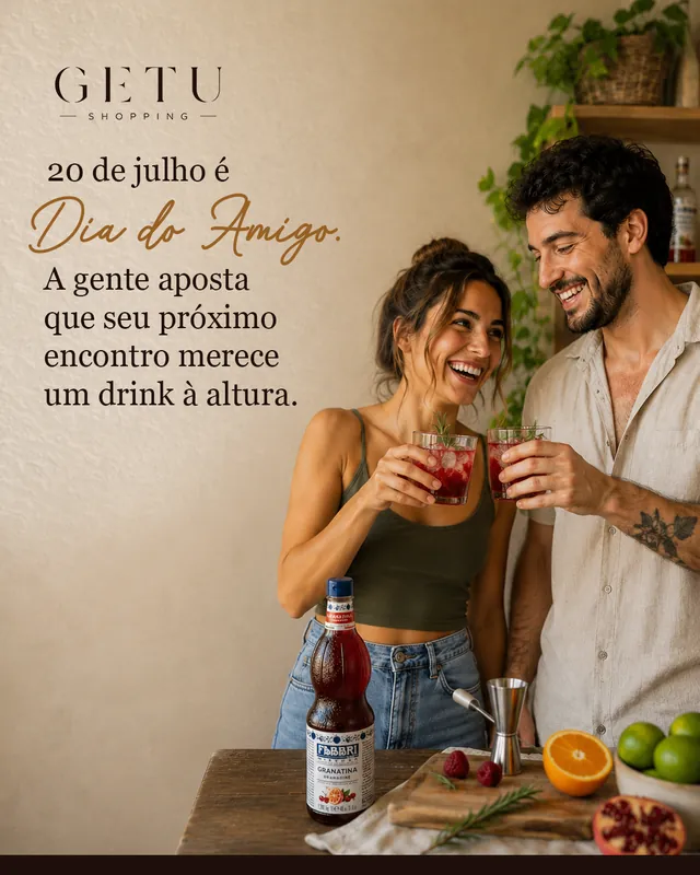 Arte para redes sociais da Getu Shopping: Dia do Amigo