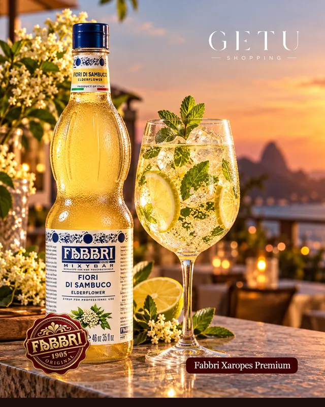 Arte para redes sociais da Getu Shopping: Fabbri ao pôr do sol