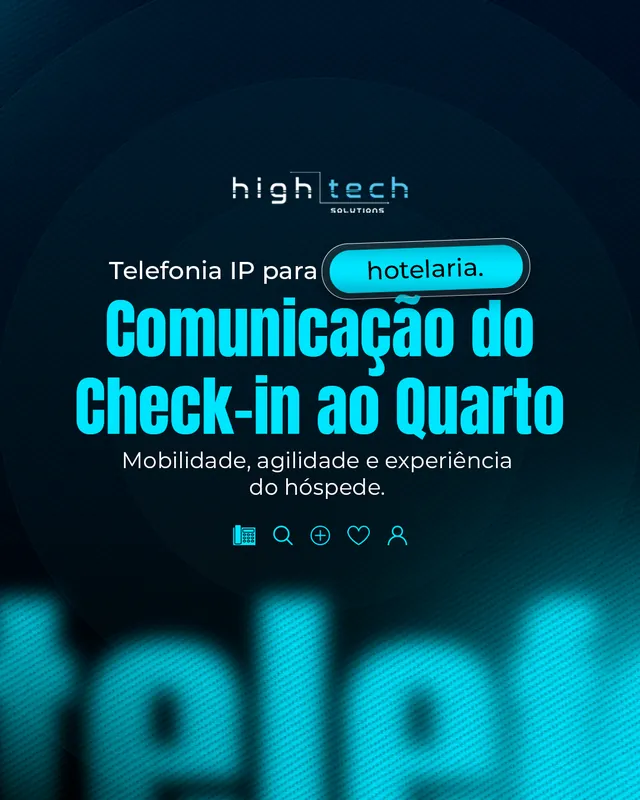 Arte para redes sociais da High Tech Solutions: Comunicação do check-in ao quarto