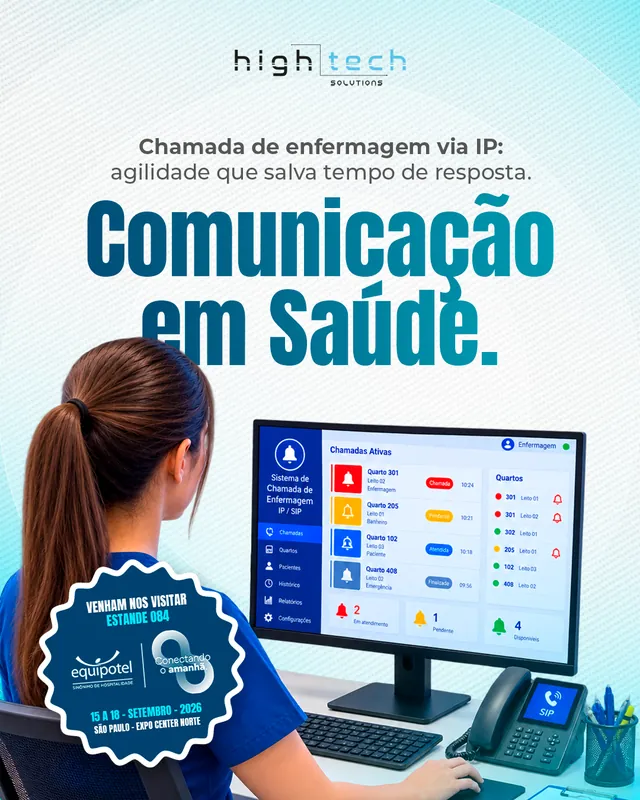 Arte para redes sociais da High Tech Solutions: Comunicação em saúde