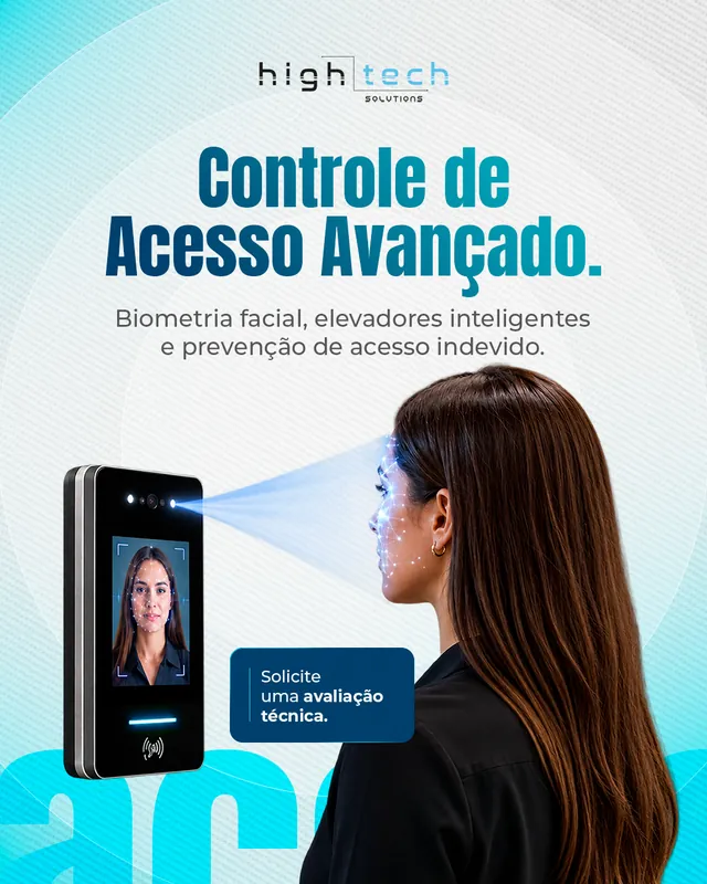 Arte para redes sociais da High Tech Solutions: Controle de acesso avançado