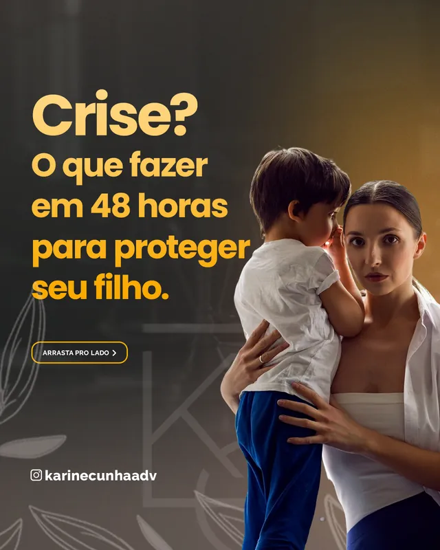 Arte para redes sociais da Karine Cunha Advocacia: Crise? O que fazer em 48 horas