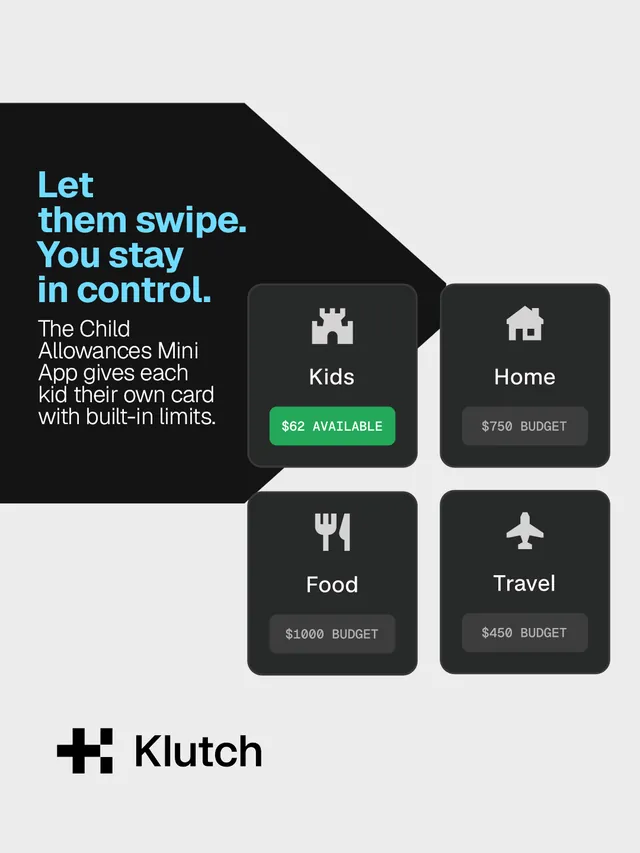 Arte para redes sociais da Klutch: Let them swipe. You stay in control.