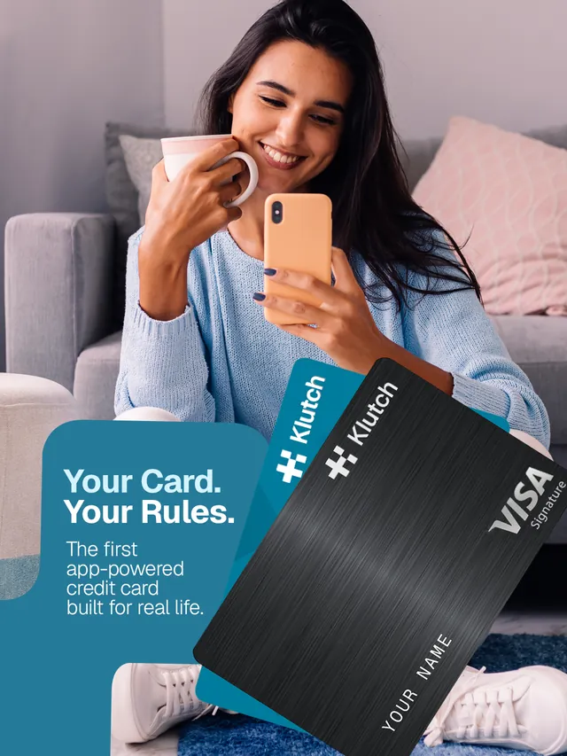 Arte para redes sociais da Klutch: Your card. Your rules.