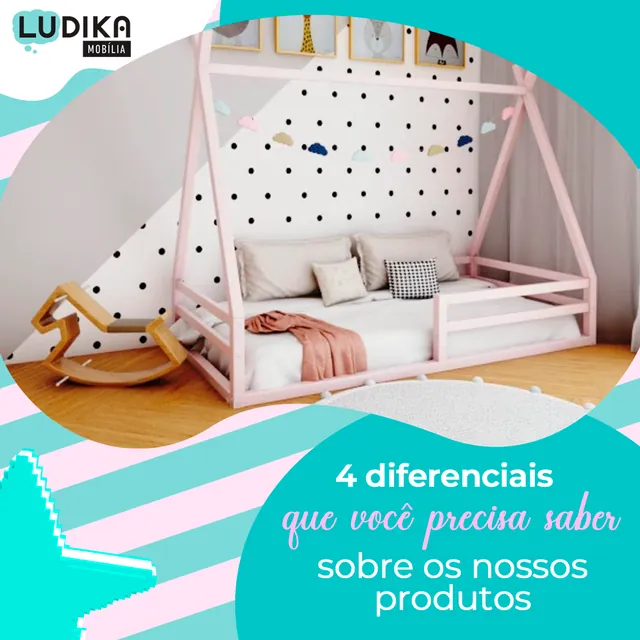 Arte para redes sociais da Ludika Móveis: 4 diferenciais dos nossos produtos