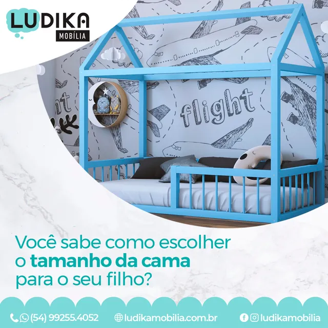 Arte para redes sociais da Ludika Móveis: Como escolher o tamanho da cama