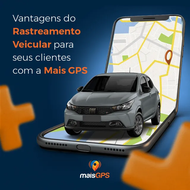 Arte para redes sociais da Mais GPS: Vantagens do rastreamento veicular