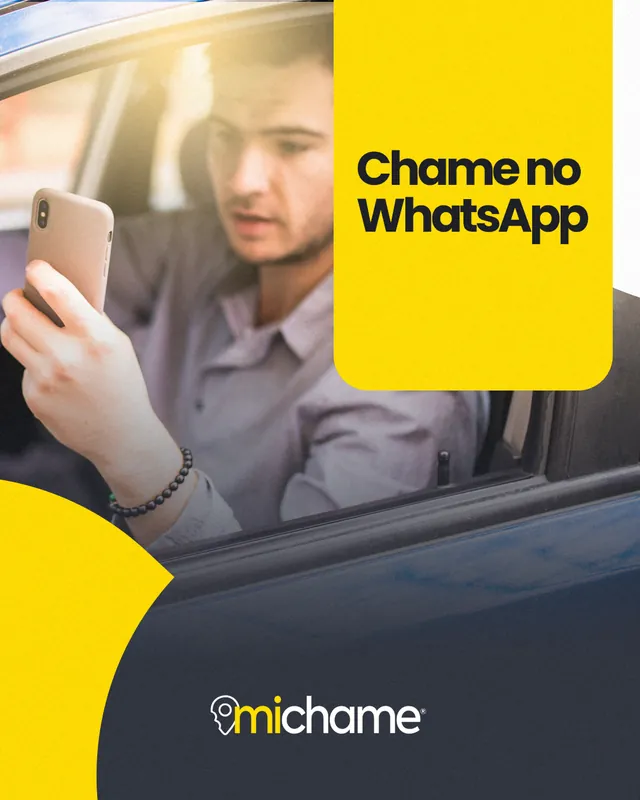 Arte para redes sociais da MiChame: Chame no WhatsApp