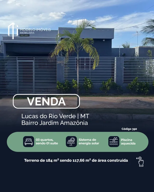 Arte para redes sociais da Modelo Imobiliária: Casa à venda no Jardim Amazônia