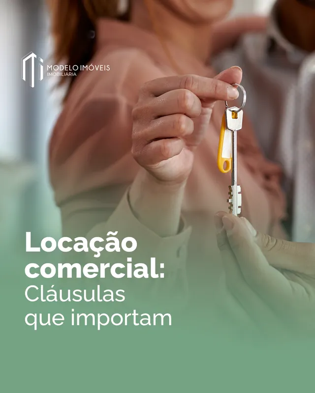 Arte para redes sociais da Modelo Imobiliária: Locação comercial: cláusulas que importam