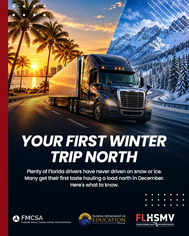 Arte para redes sociais da Moov Driving Academy: Sua primeira viagem de inverno para o norte