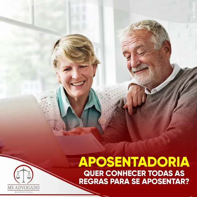 Arte para redes sociais da MS Advogados: Aposentadoria: as regras para se aposentar