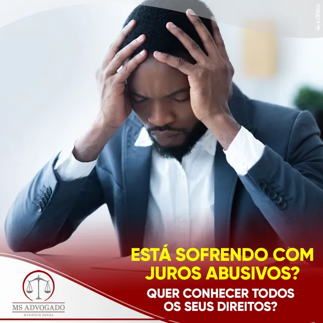 Arte para redes sociais da MS Advogados: Está sofrendo com juros abusivos?