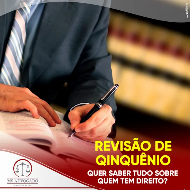 Arte para redes sociais da MS Advogados: Revisão de quinquênio