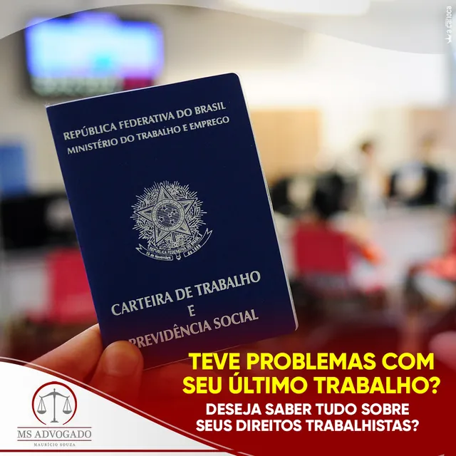 Arte para redes sociais da MS Advogados: Teve problemas com seu último trabalho?