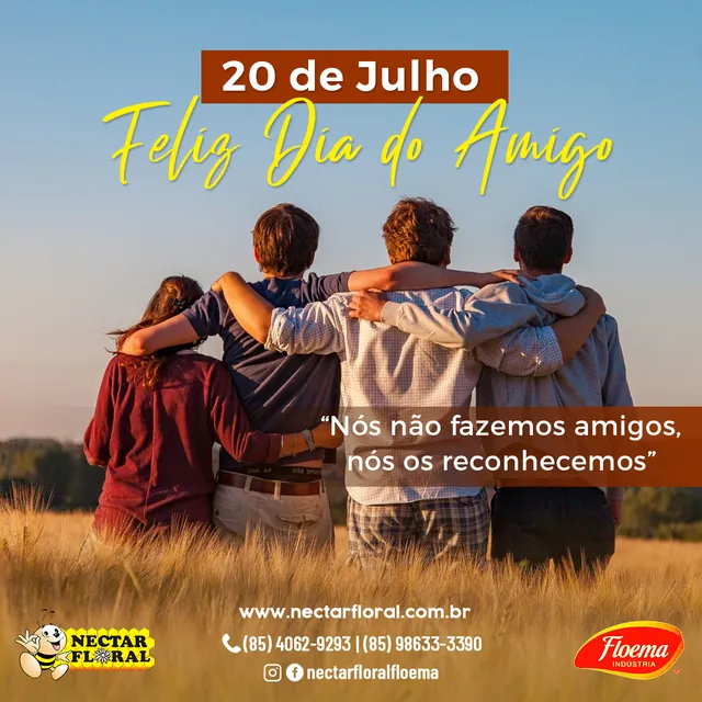 Arte para redes sociais da Néctar Floral: Dia do Amigo