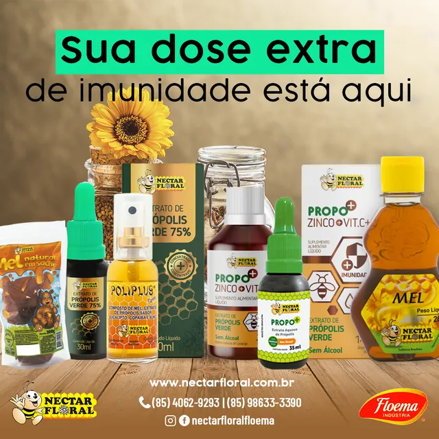 Arte para redes sociais da Néctar Floral: Sua dose extra de imunidade