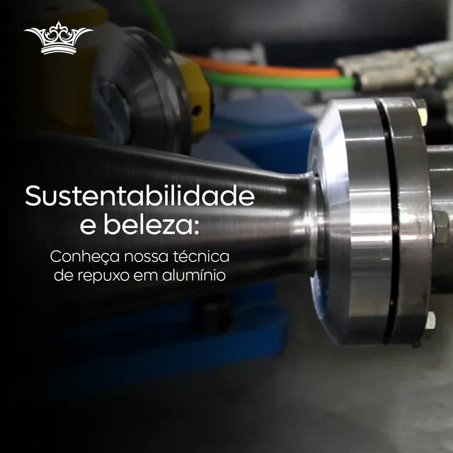 Arte para redes sociais da Nobre Luminárias: Sustentabilidade e beleza: repuxo em alumínio